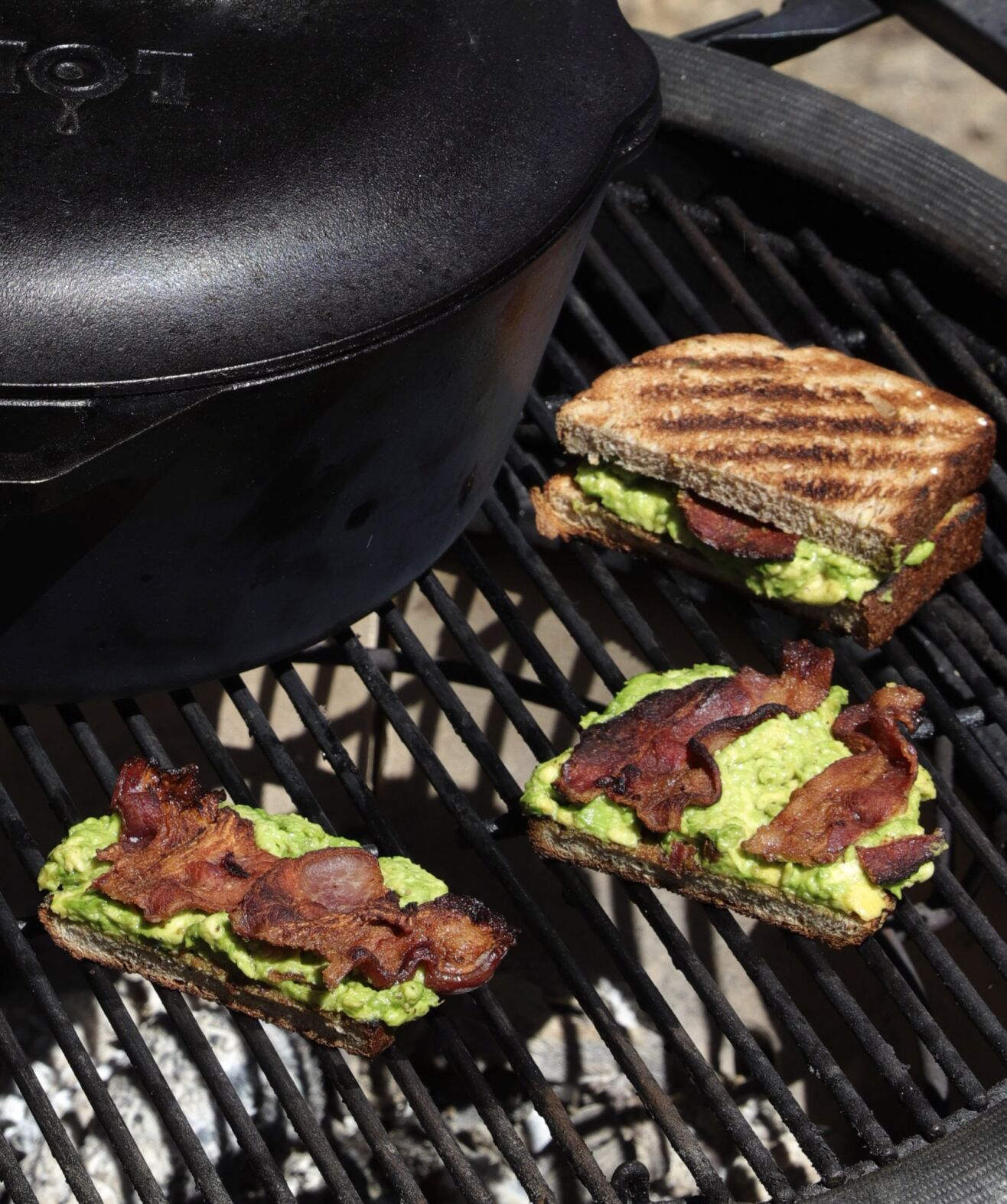 The flames add flavor in campfire cooking